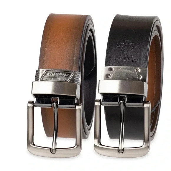 Dickies Men's Two-In-One Reversible Tan to Black Casual Belt - Picture 3 of 7